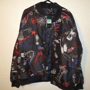Nike All Over Print Nike Logo Black Bomber Jacket